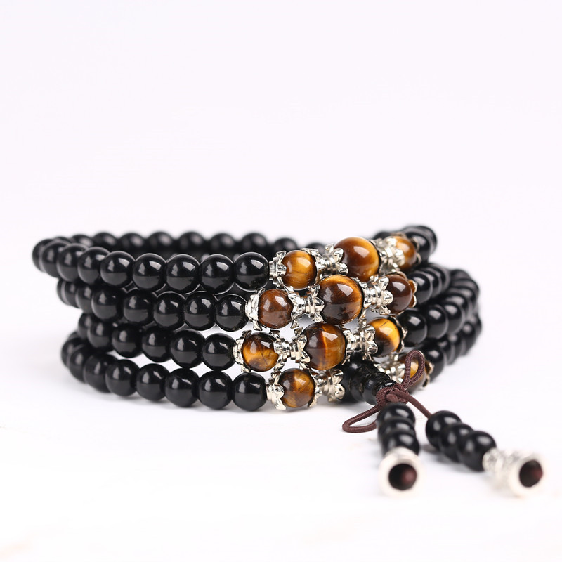 Multi-Layer Obsidian Beaded Bracelet | Prayer Loop Band
