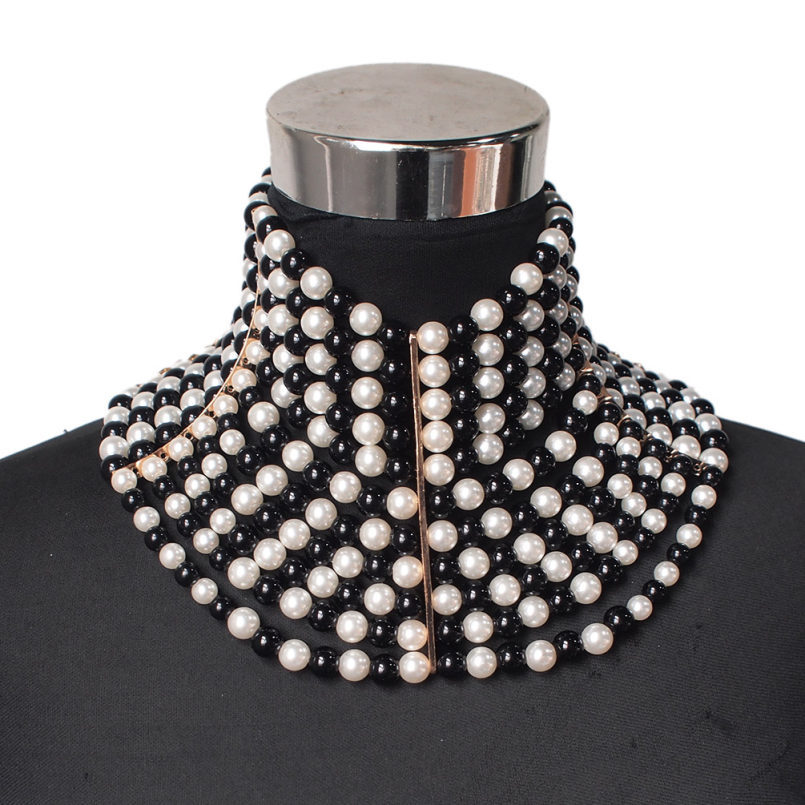 Multi-Layer Pearl Short Necklace | Hexin Pearl Choker