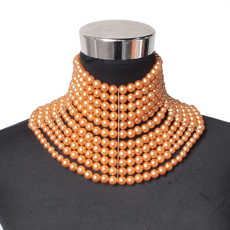 Multi-Layer Pearl Short Necklace | Hexin Pearl Choker