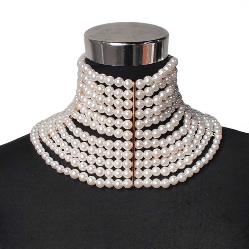 Multi-Layer Pearl Short Necklace | Hexin Pearl Choker