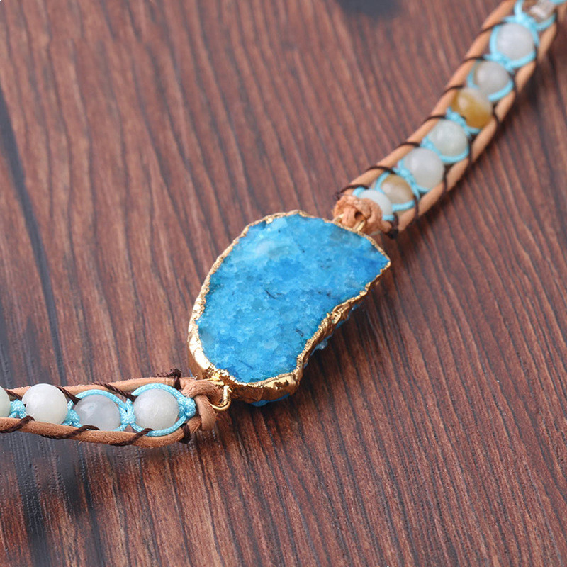 Multi-Layer Winding Leather Bracelet | Natural Crystal Stone