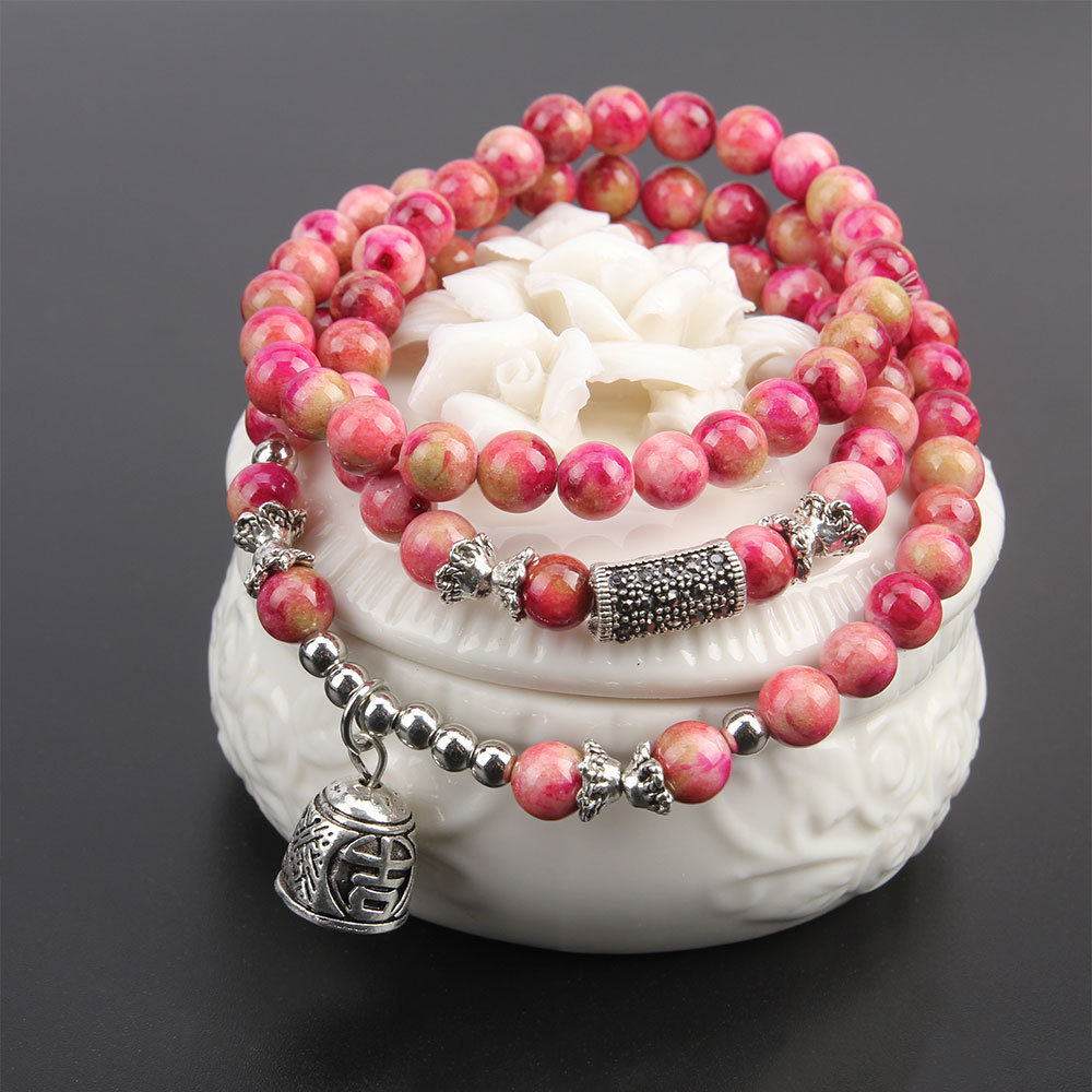 Natural Stone Beaded Bracelet | Multi-Layer Wrap Band