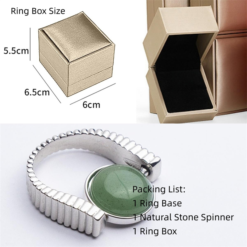 Natural Stone Fidget Spinner Ring | Anxiety Relief Jewellery