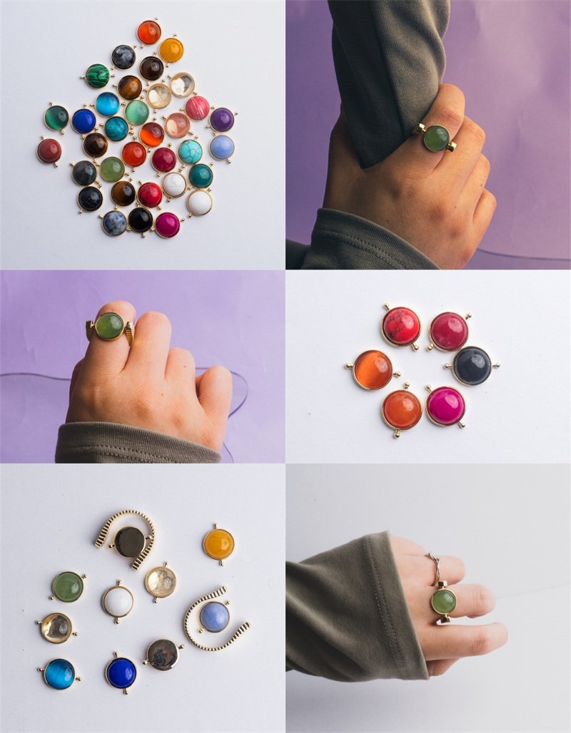 natural stone magical spinner ring