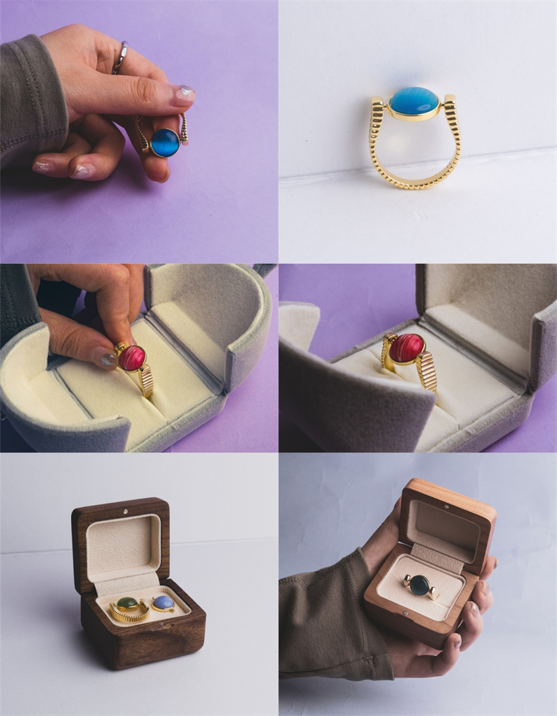 Natural Stone Fidget Spinner Ring | Anxiety Relief Jewellery