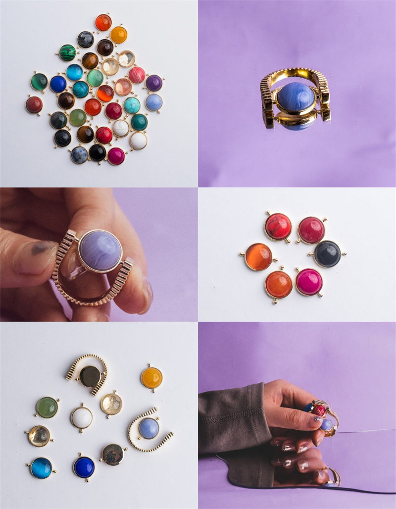 Natural Stone Fidget Spinner Ring | Anxiety Relief Jewellery