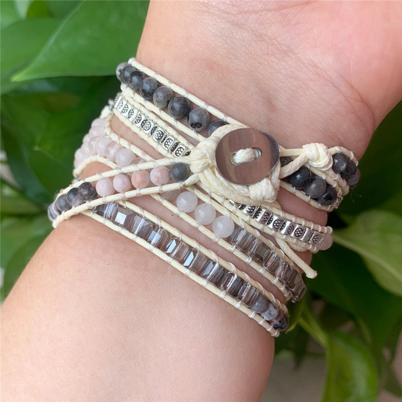 Natural Stone Smart Watch Band | Multi-Layer Woven Strap