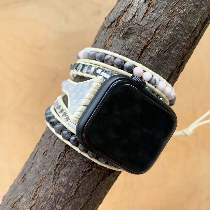 Natural Stone Smart Watch Band | Multi-Layer Woven Strap