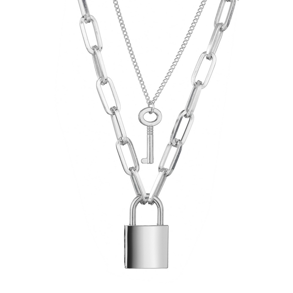 Padlock & Key Necklace | European Style Alloy Chain