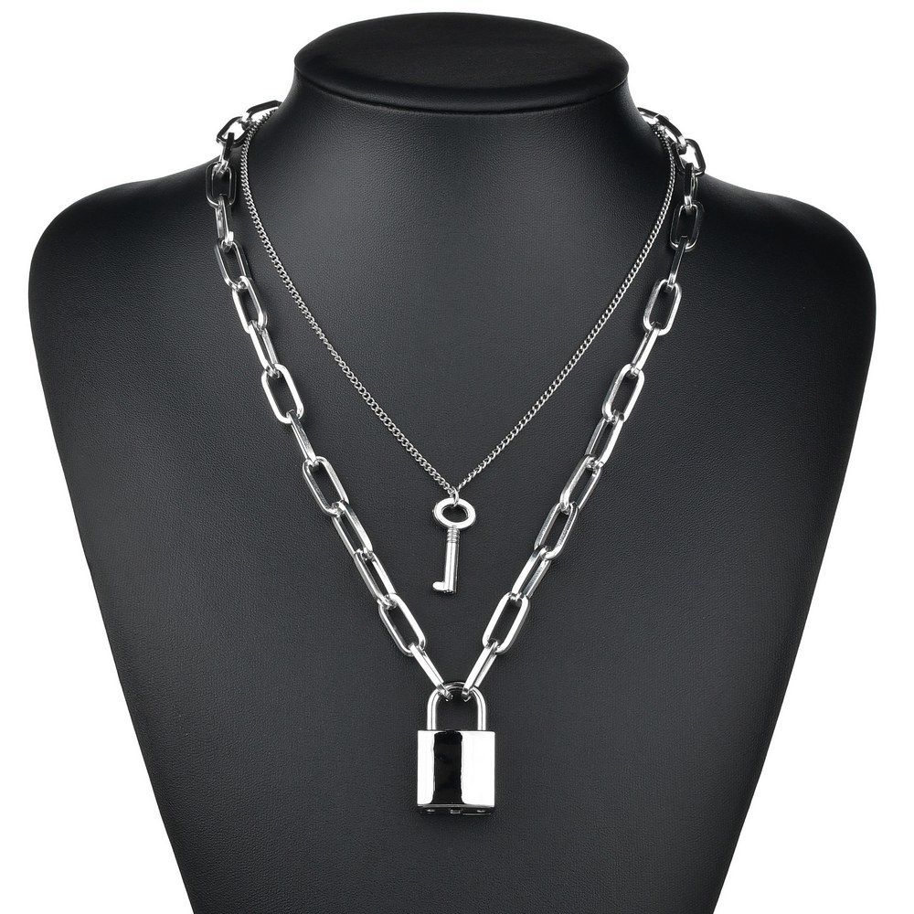 Padlock & Key Necklace | European Style Alloy Chain