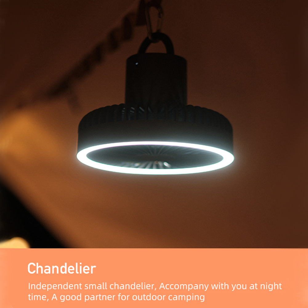 Portable Camping Fan | USB Rechargeable with LED Lantern