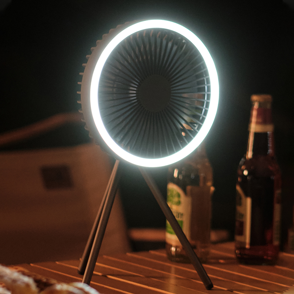 Portable Camping Fan | USB Rechargeable with LED Lantern