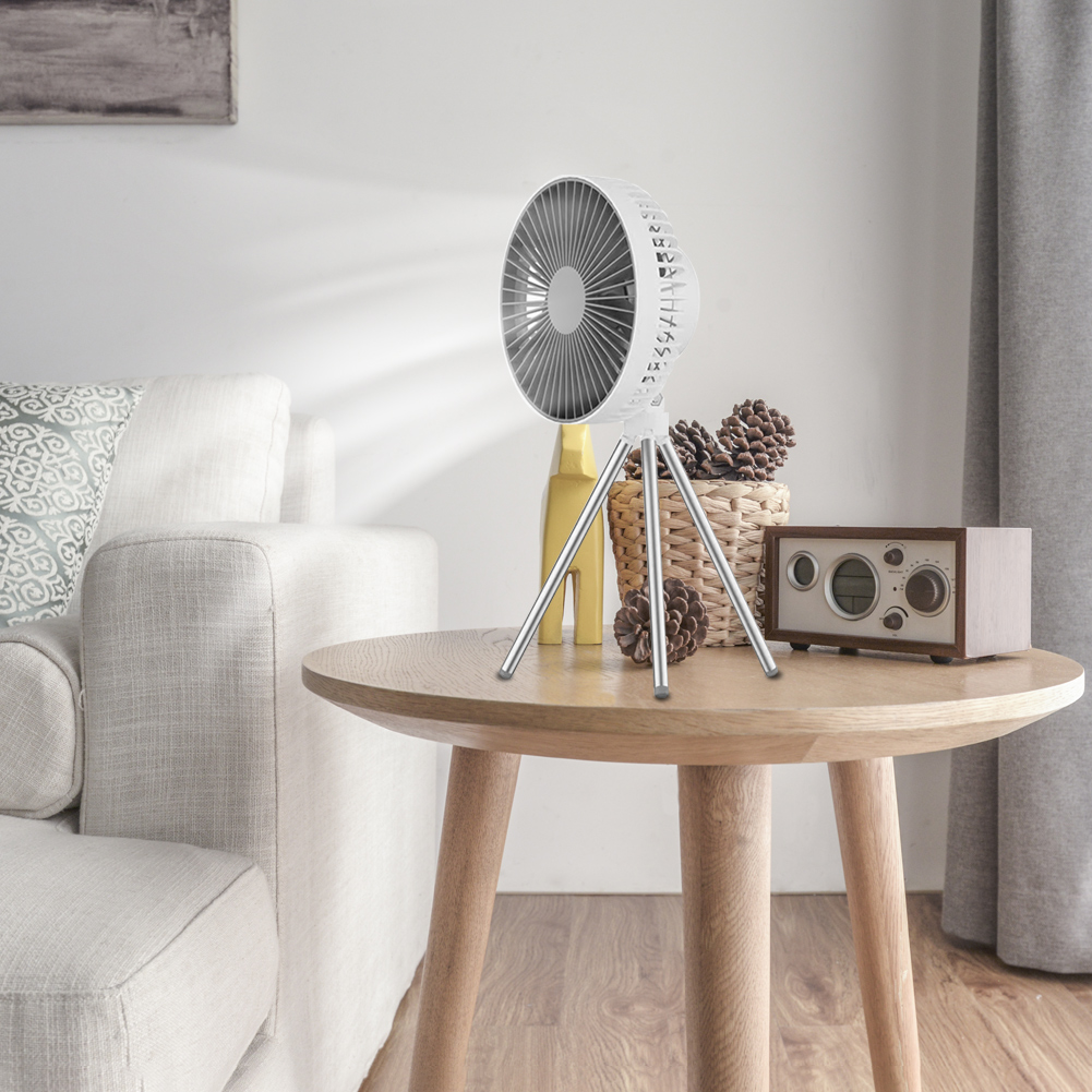 Portable Camping Fan | USB Rechargeable with LED Lantern