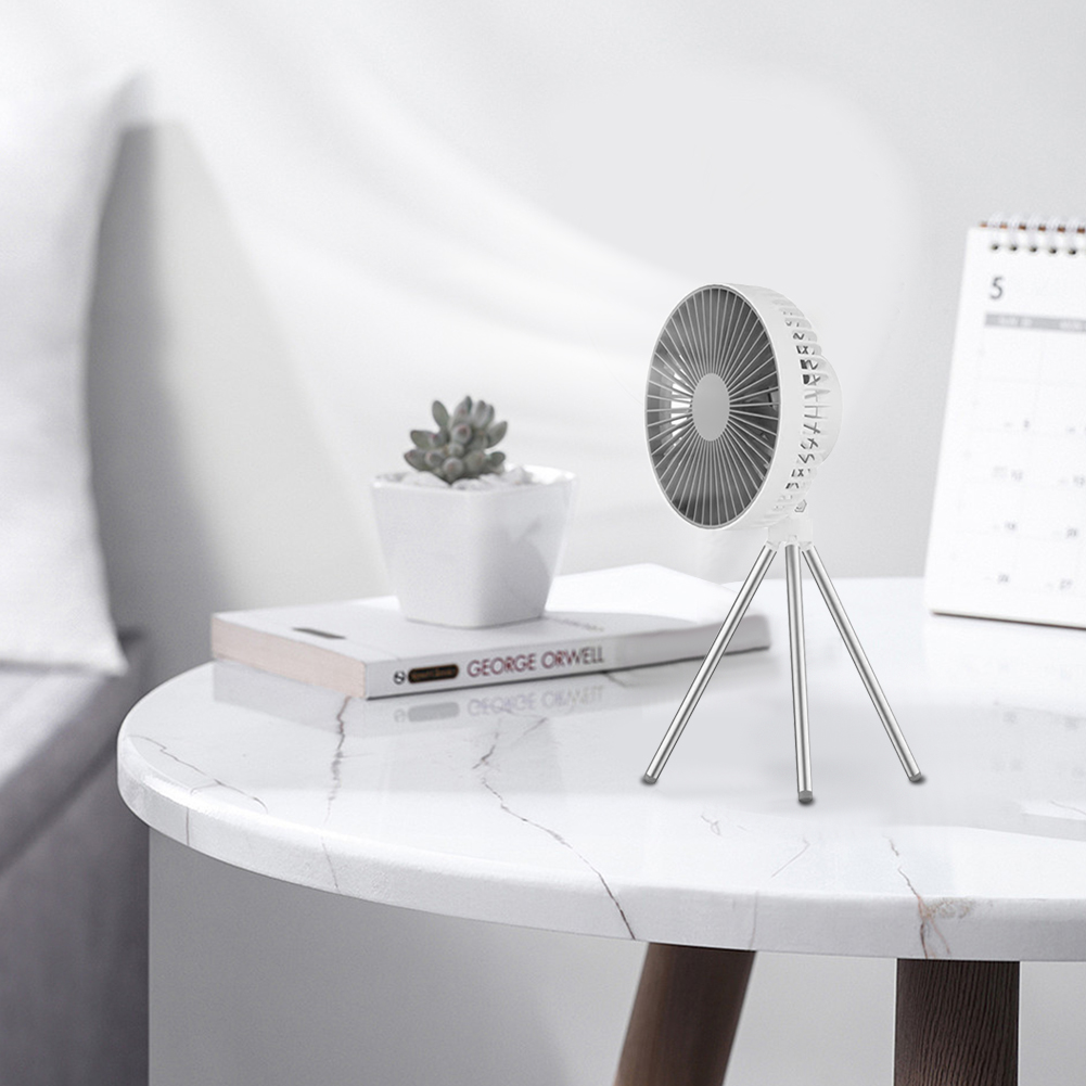 Portable Camping Fan | USB Rechargeable with LED Lantern