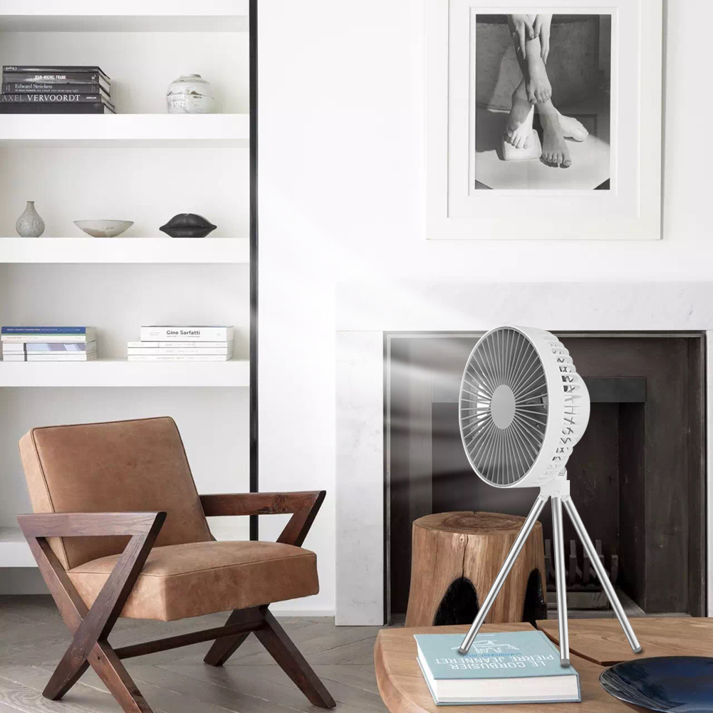 Portable Camping Fan | USB Rechargeable with LED Lantern