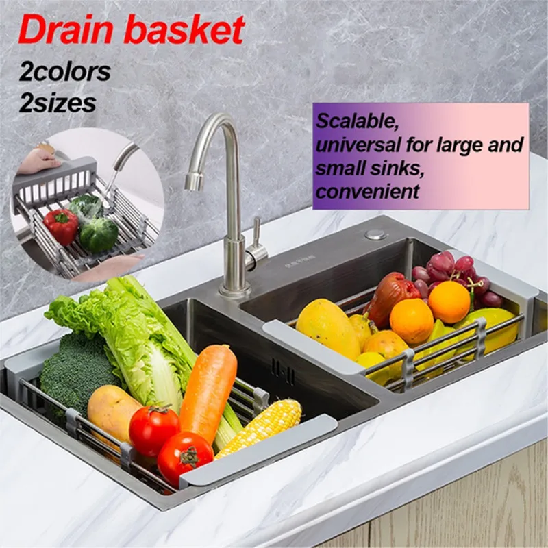 Retractable Sink Drain Rack | Stainless Steel Kitchen Organiser 11 Retractable Sink Drain Rack | Stainless Steel Kitchen Organiser