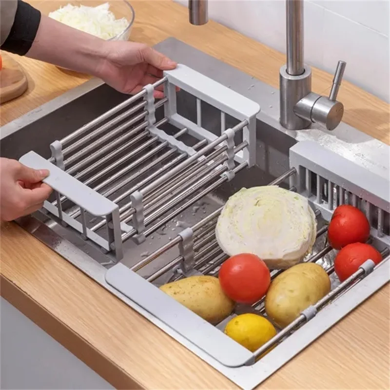 Retractable Sink Drain Rack | Stainless Steel Kitchen Organiser 12 Retractable Sink Drain Rack | Stainless Steel Kitchen Organiser