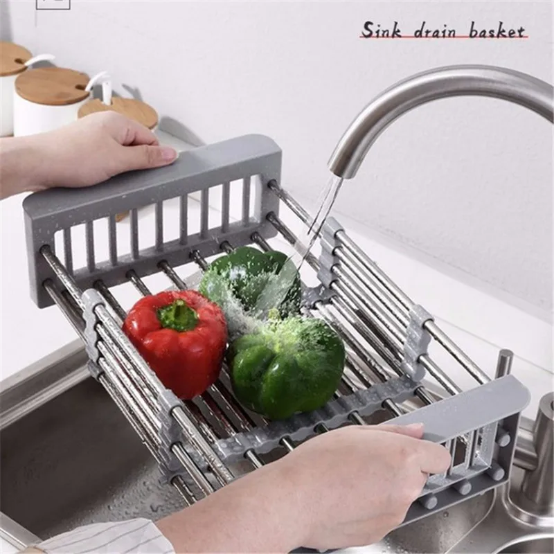 Retractable Sink Drain Rack | Stainless Steel Kitchen Organiser 16 Retractable Sink Drain Rack | Stainless Steel Kitchen Organiser