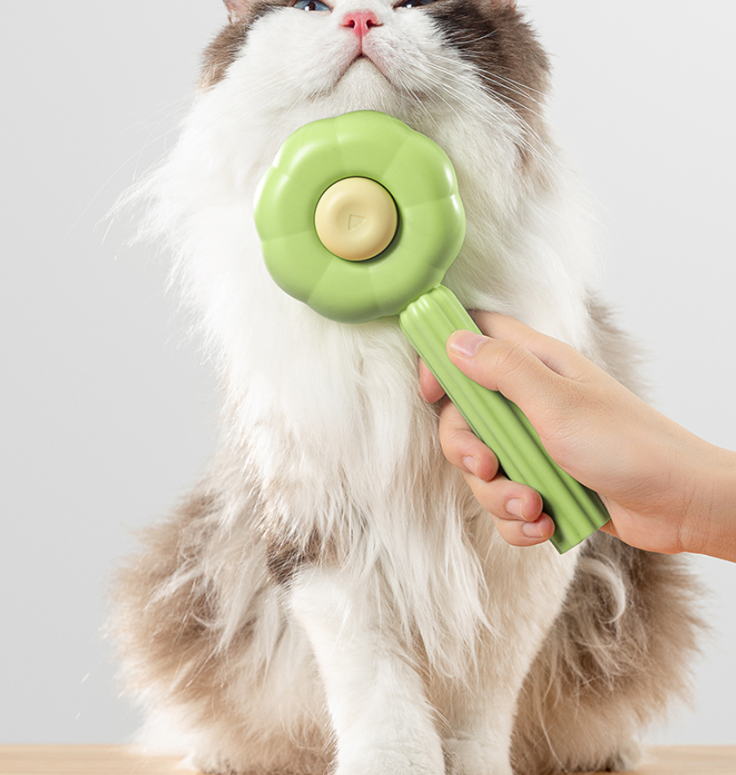 Self-Cleaning Cat Deshedding Comb | One-Click Hair Removal