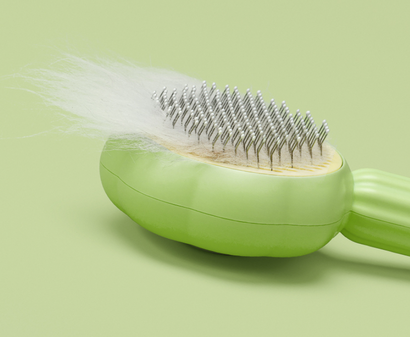 Self-Cleaning Cat Deshedding Comb | One-Click Hair Removal