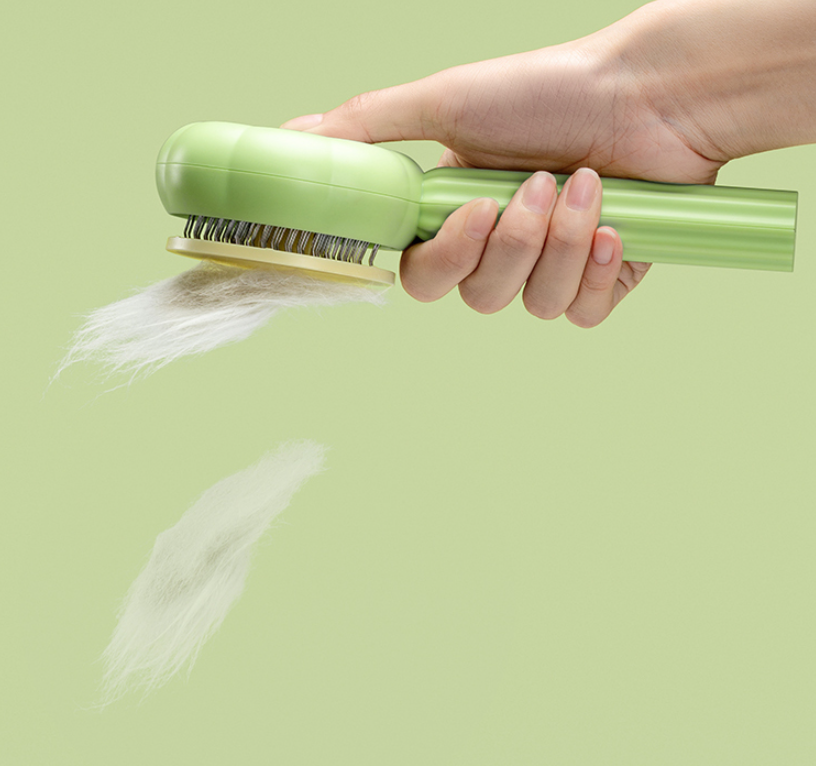 Self-Cleaning Cat Deshedding Comb | One-Click Hair Removal