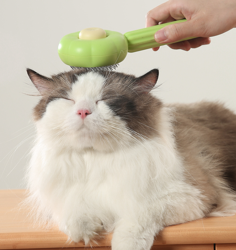 Self-Cleaning Cat Deshedding Comb | One-Click Hair Removal