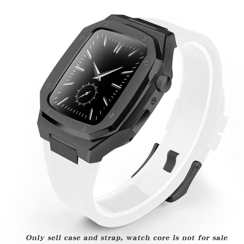 Stainless Steel Smart Watch Case | Plated Rubber Strap Mod Kit