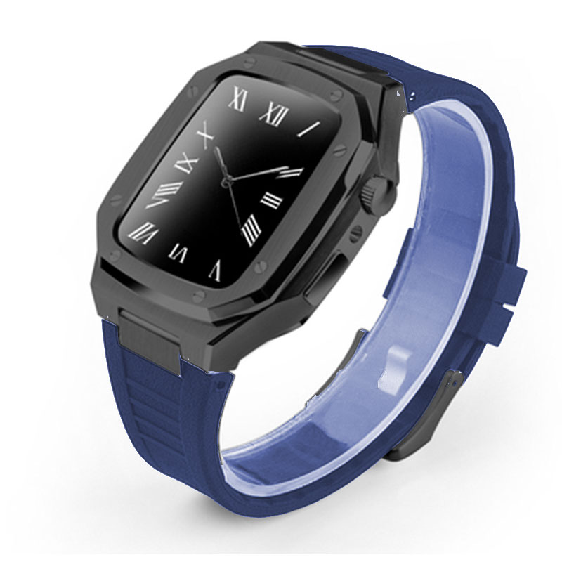 Stainless Steel Smart Watch Case | Plated Rubber Strap Mod Kit