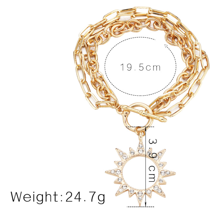 Sun Pendant Multi-Layer Bracelet | Bohemian Beaded Chain