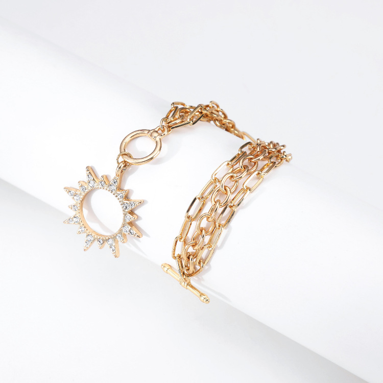 Sun Pendant Multi-Layer Bracelet | Bohemian Beaded Chain