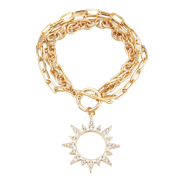 Sun Pendant Multi-Layer Bracelet | Bohemian Beaded Chain