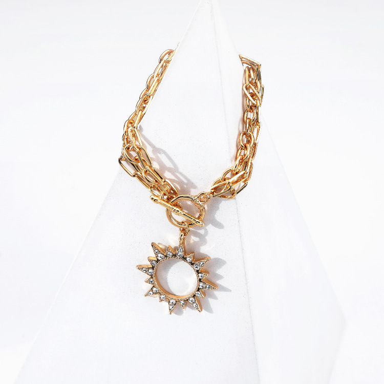 Sun Pendant Multi-Layer Bracelet | Bohemian Beaded Chain