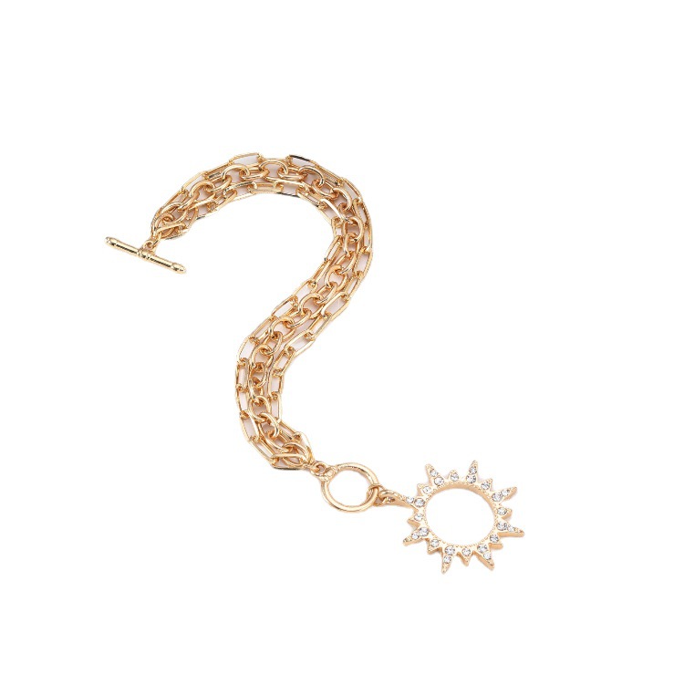 Sun Pendant Multi-Layer Bracelet | Bohemian Beaded Chain