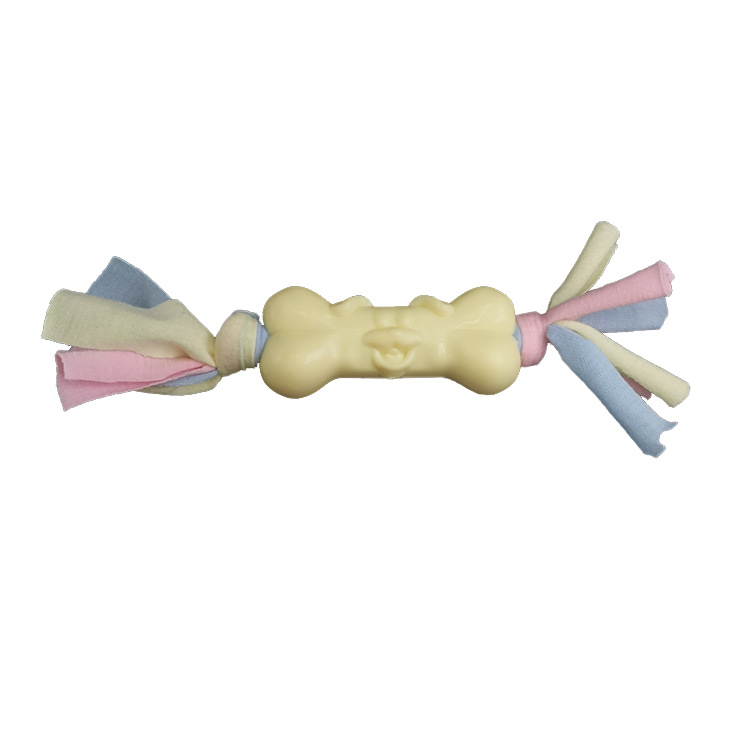 TPR Dog Chew Bone | Cotton Strip Molar Teething Toy 7 TPR Dog Chew Bone | Cotton Strip Molar Teething Toy