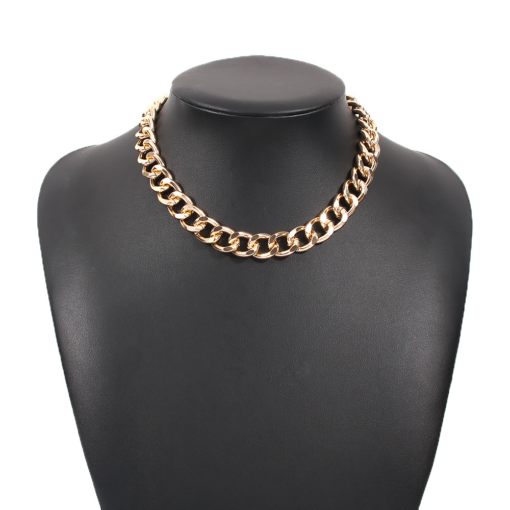 Twisted Bamboo Link Necklace | Women's Gold Plated Clavicle Chain
