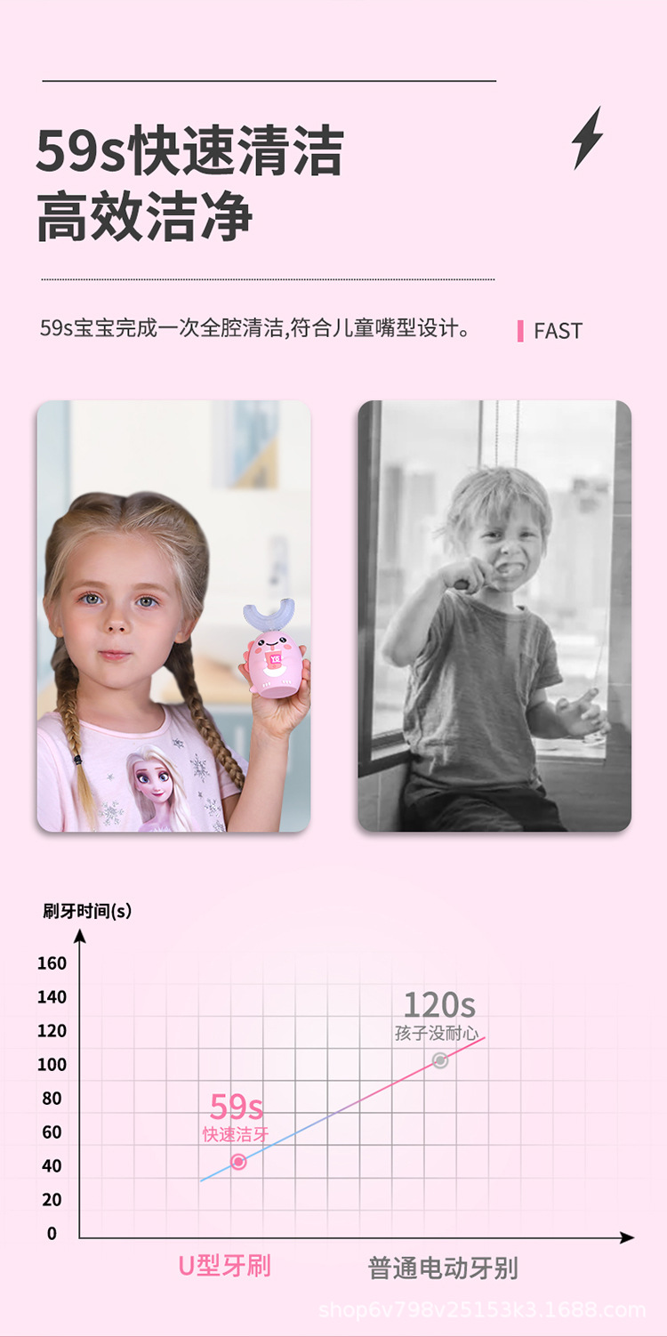 U-Shaped Electric Toothbrush for Kids | Soft Silicone Bristles