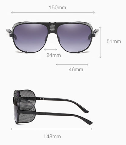 Vintage Metal Frame Goggles | Windproof PC Lenses