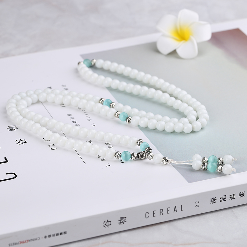 White Jade Crystal Bracelet | Multi-Layer Natural Stone Cuff