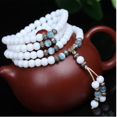 White Jade Crystal Bracelet | Multi-Layer Natural Stone Cuff