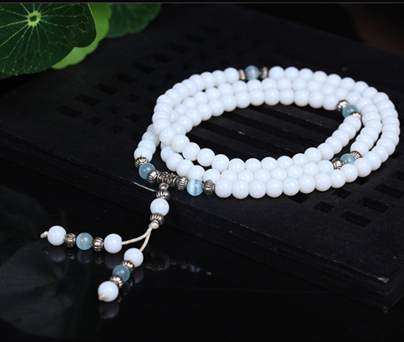 White Jade Crystal Bracelet | Multi-Layer Natural Stone Cuff