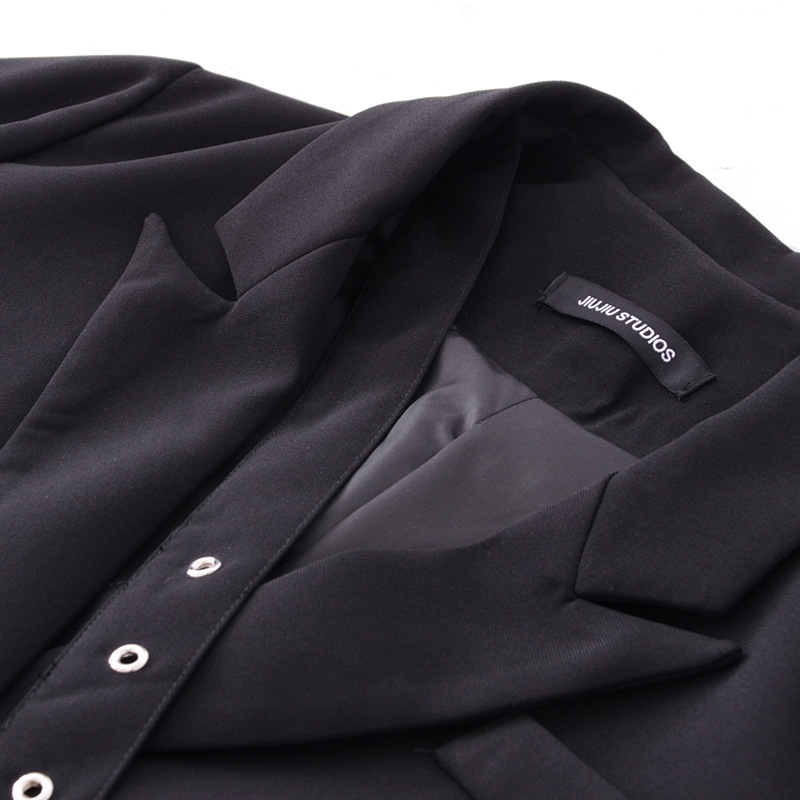 Women's Black Lace Blazer | Niche Design Suit Jacket