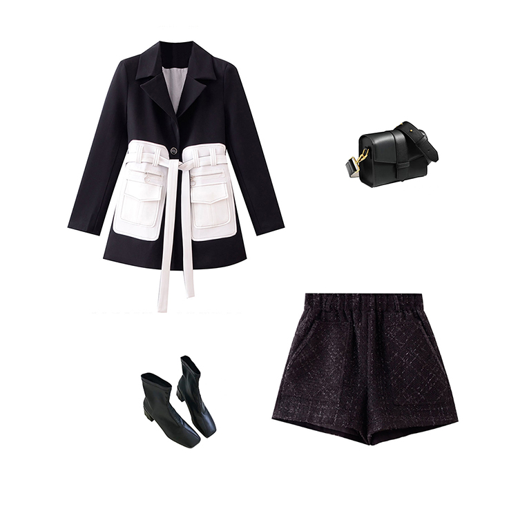 Women's Black Suit Jacket | Tie-Waist Tailored Blazer