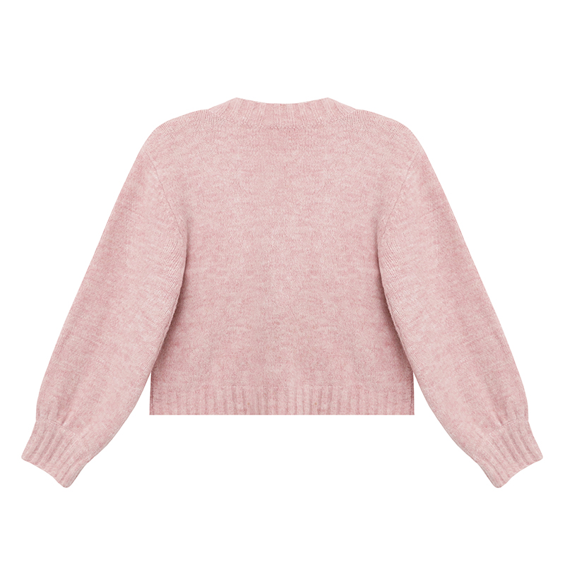 Women's Cherry Knit Cardigan | Pink Retro Sweater