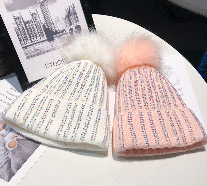 Women's Diamond Knitted Hat | Velvet-Lined Winter Beanie 6 Women's Diamond Knitted Hat | Velvet-Lined Winter Beanie