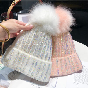 velvet lined knitted hat