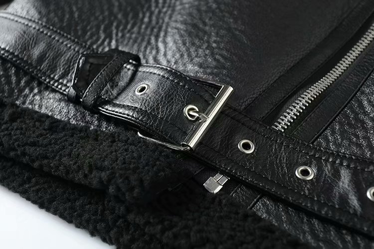 Women's Faux Lamb Leather Jacket | PU Winter Coat