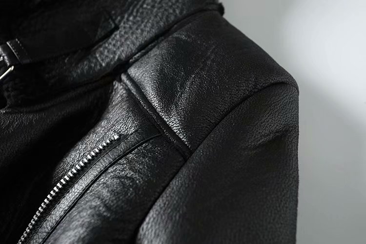 Women's Faux Lamb Leather Jacket | PU Winter Coat