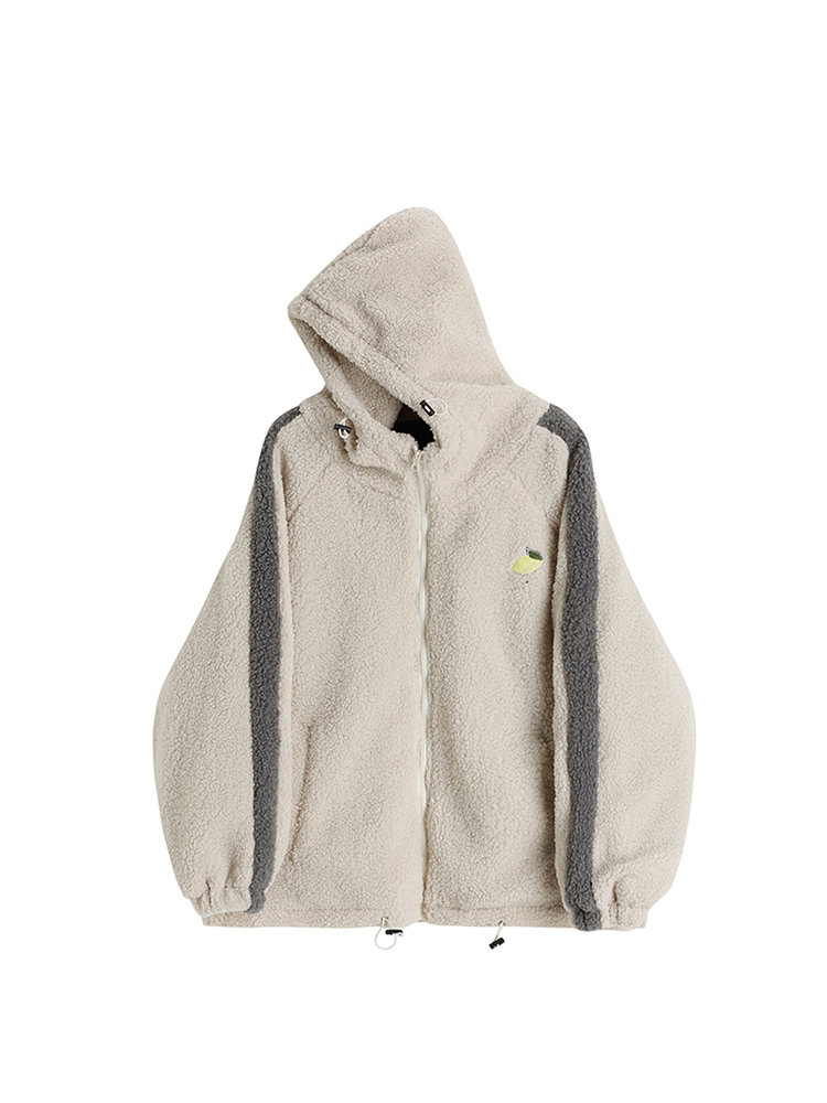Women's Hooded Lambswool Coat | Loose Winter Fleece
