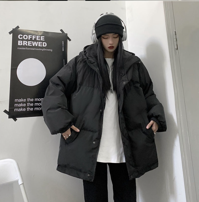 Women's Hooded Puffer Coat | Thick Silk Floss Jacket