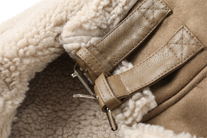 Women's Lambswool Motorcycle Jacket | Thick Winter Coat 8 Women's Lambswool Motorcycle Jacket | Thick Winter Coat